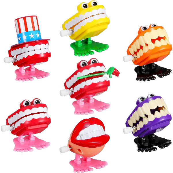 7 kpl täriseviä hampaita Kävelevät hampaat lelut silmillä Hauskoja vitsileluja Hampaat juhliin Halloween joulun työpöydän koristelu
