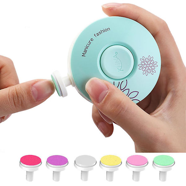 Elektrisk Nagelfil för Bebisar - Säkra Klippar med 6 Slipdynor för Trimning och Polering rose-red