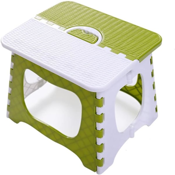 Sammenleggbar stol, fortykket sammenleggbar plastkrakk, sikker og solid dusjkrakk, åpning med én knapp, praktisk for innendørs og utendørs bruk (grønn)