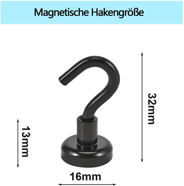 10-pack extra starka magnetiska krokar för kök och badrum