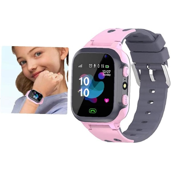 Kids Smart Watch Q16 Waterproof Wrist Game Smartwatch Location Tracker med kameravekkerklokke SOS for gutter Jenter Rosa