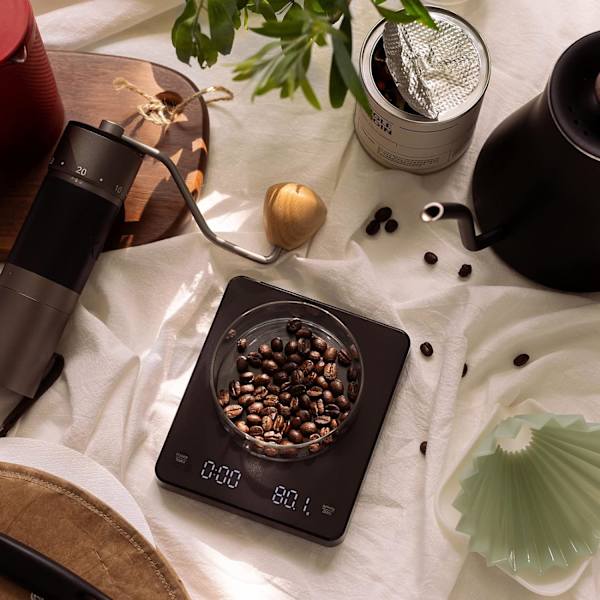 Digital Kaffevåg med Timer - Kaffevåg, Espresso-Våg, 3000 g (Svart)