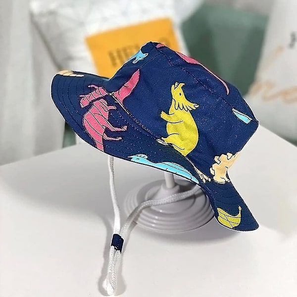 Lasten ämpärihattu säädettävä aurinkohattu hengittävä rantahattu pojille ja tytöille_ll Swordback Dragon 2-6 Years