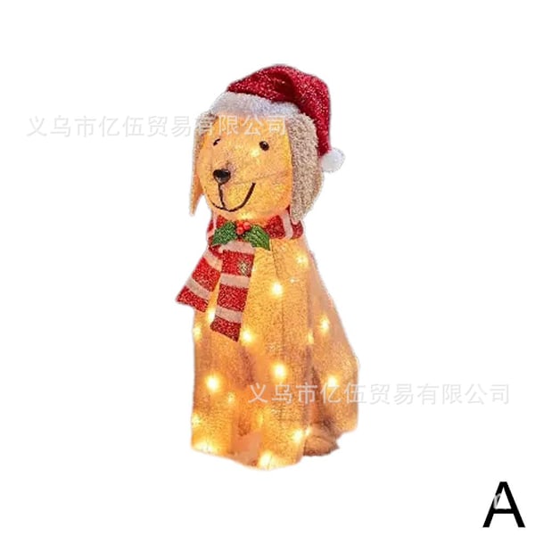 Julhund ljusslinga trädgårdsdekoration LED-ljus julscen layout dekoration ornament 2