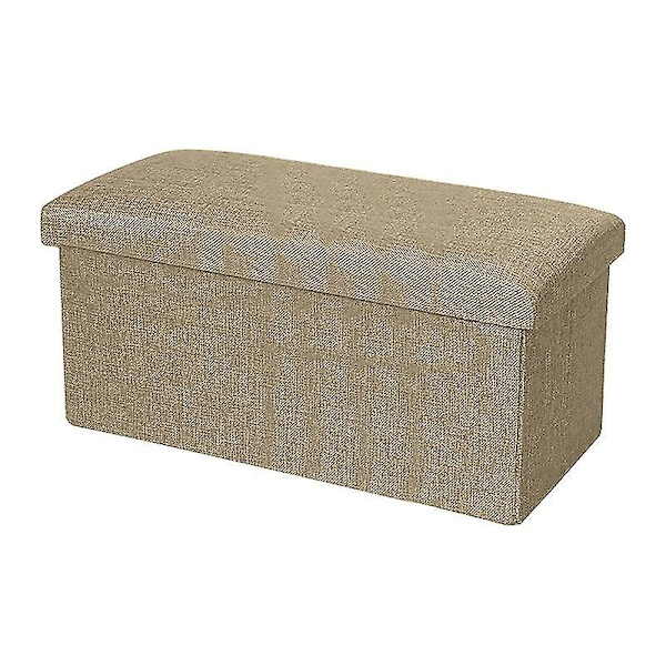 Förvaringslåda med stark bärighet, hopfällbar tyg, mångsidig förvaringsfåtölj, kubformad sittplats för hemmet Qinhai Brown 50 cm