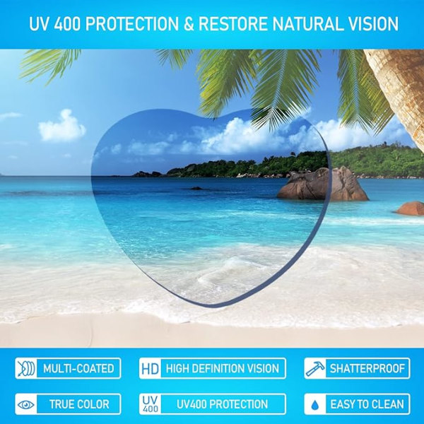 Hjerteform Solbriller Damemote Innfatningssolbriller UV401 Festbriller