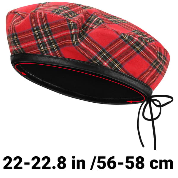 Naisten PU-nahkainen vintage-baretti (punainen)