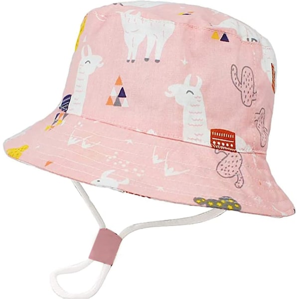 Børne Spandhat Justerbar Solhat Åndbar Strandhat Til Drenge Piger_ll Pink Alpaca 1-2 Years