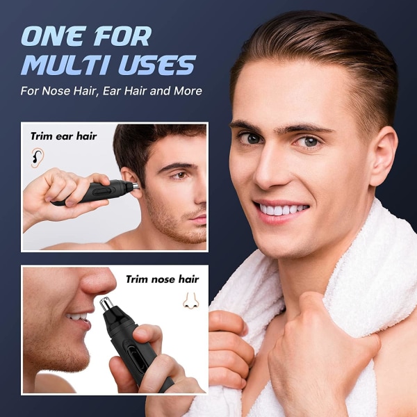 Sähköinen miehen ja naisen nenä-hiusleikkuri Korva-nenä-kaulan kulmakarvojen trimmeri