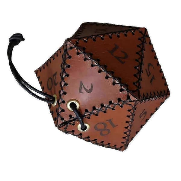 (NY) PU-skinn D20 Terningpose for Dungeons & Dragons - Bærbar Snørepose
