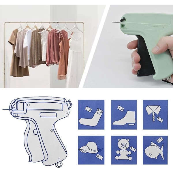 Märkningspistol för kläder Återförsäljningspris Etikettpistol Standard set med 5 nålar och 1000 st hullingar för butik