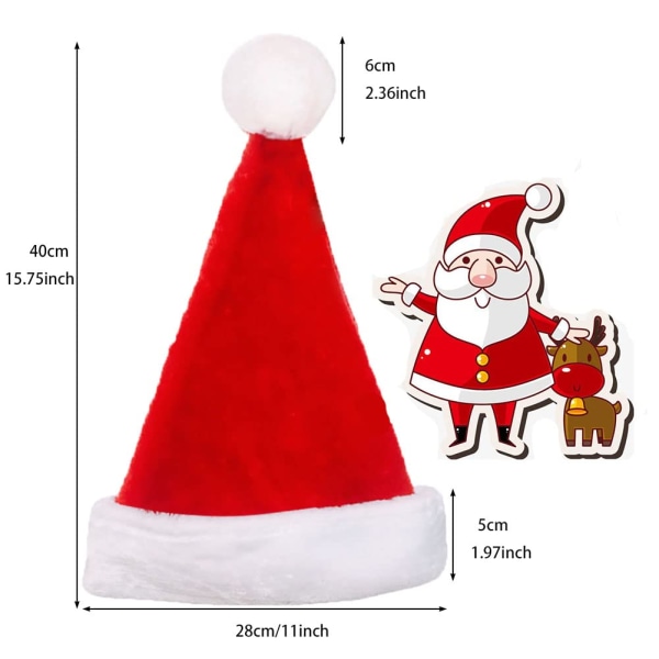 2kpl Joulupukin hattu, Joulupukin hattu pehmo aikuisille ja lapsille