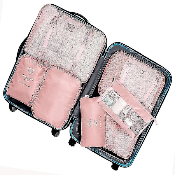 Rejsepakningskuber, Multifunktionel 8 stk./sæt Rejsekuber Bagage Organiser Vandafvisende Rejse Kompressionskuffert Taske Rejse Essentials Taske