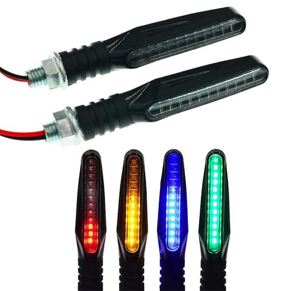 1/2 stk. Universal 12v LED Motorcykel Auto Bil Blinklys Indikatorlys Flydende Vand Blinklys Blinkende Indikatorlys 2pcs