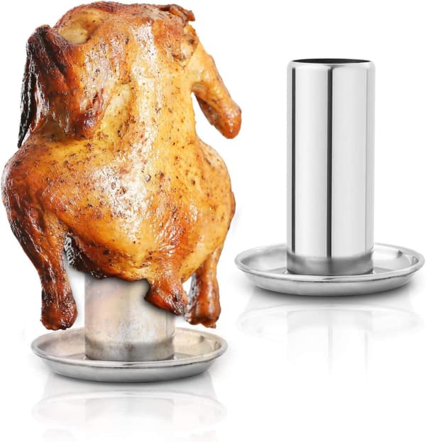 Øl-Drikkeholder til Kylling i Rustfrit Stål - Kyllingerist til Grill og Ovn
