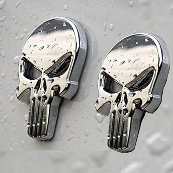 Pieces Punisher 3D -metallitarra, Punisher Skull -moottoripyöräajoneuvotarra, Punisher Skull -autotarra, moottoripyörät, ajoneuvojen koristelu