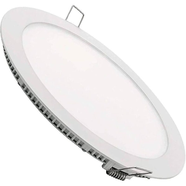Sæt af 1 LED Indbygget Downlight Rund Flad 1800 Lumen. Driver Inkluderet (170mm, 12w, 3500k, Varmt Hvidt).