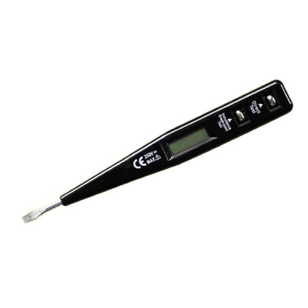 Digital Testblyant Skrutrekker Probe Lys Spenningstester Detektor AC/DC 12-220V Elektrisk Test P Black