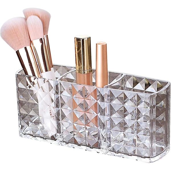Makeup Pensel Opbevaring Klar Akryl 3 Slots Pensel Organizer Pensel Opbevaringsboks
