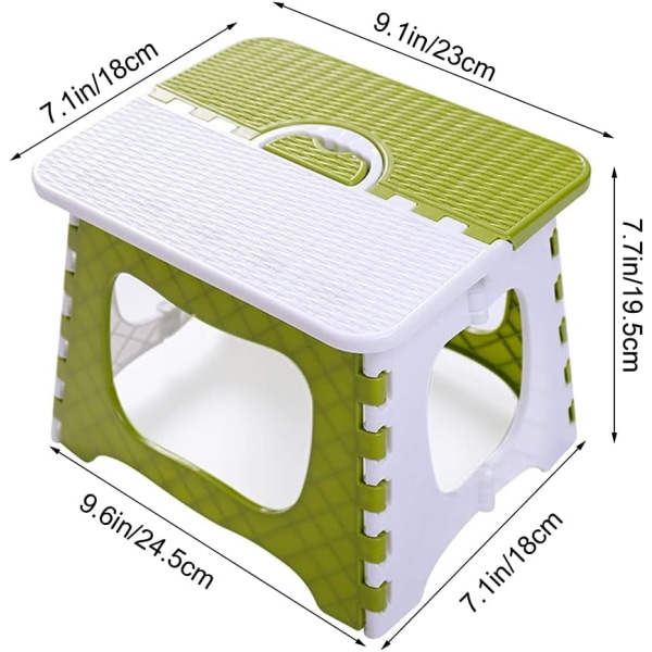 Foldestol, fortykket plastfoldestol, sikker og solid brusestol, åbning med én knap, praktisk til indendørs og udendørs brug (grøn)