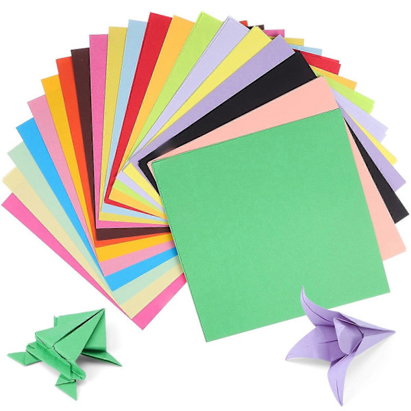 200 stk. origamipapir for håndverk, firkantet håndverkspapir, kartong, farget papir, kartong for scrapbooking og DIY-prosjekter