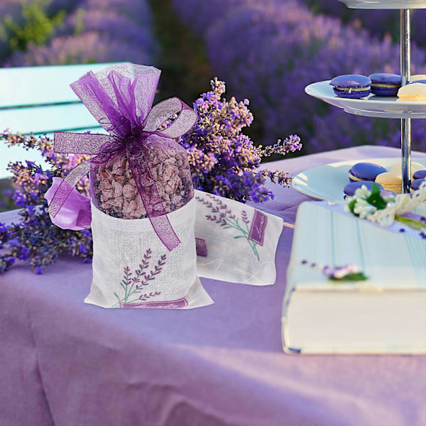 24 stk. blomsterprintede lavendelposer Tomme duftposer Poser til afslappende søvn (Gammel mørklilla, Ny mørklilla, Lyslilla blomster, D