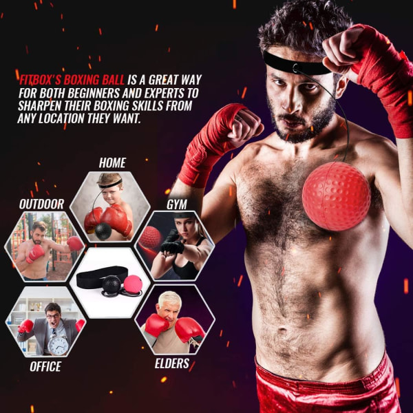 Boxing Reflex Ball Set - stansboll och reaktionsboll för din boxningsträning - högkvalitativ boxningsboll med pannband för boxning.