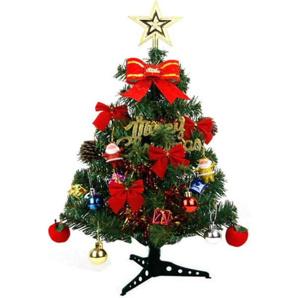 30 cm mini juletræ: Lille kunstigt juletræ med LED-belysning til vinterens hjemmekøkkenfest [Energiklasse A ++]