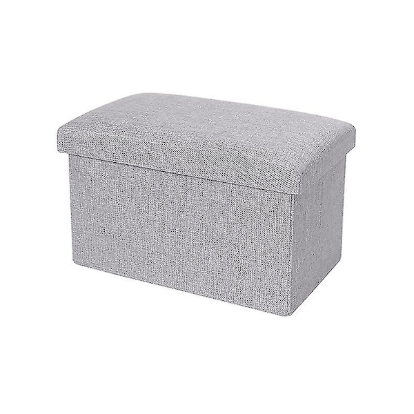 Opbevaringsboks med høj bæreevne, foldbar stof, alsidig opbevaringsottoman, kubus sæde til hjemmet Qinhai Grey 40cm