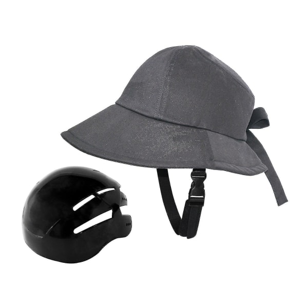 Cykelhjelm hat formet hjelm fiskehat solhat cyklist hjelm hat type hjelm kasket til kvinders cykel hverdagstøj arbejde Grey 58cm-60cm