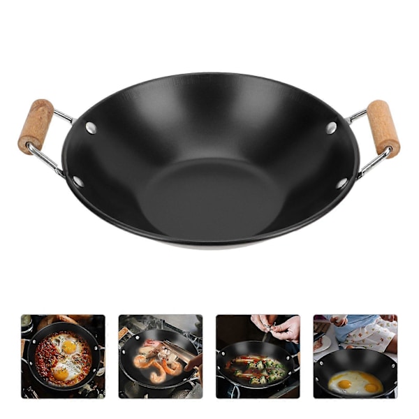 Gryte for Hot Pot Husholdningsgryte Kjøkkenutstyr Tykkere Gryte med Trehåndtak