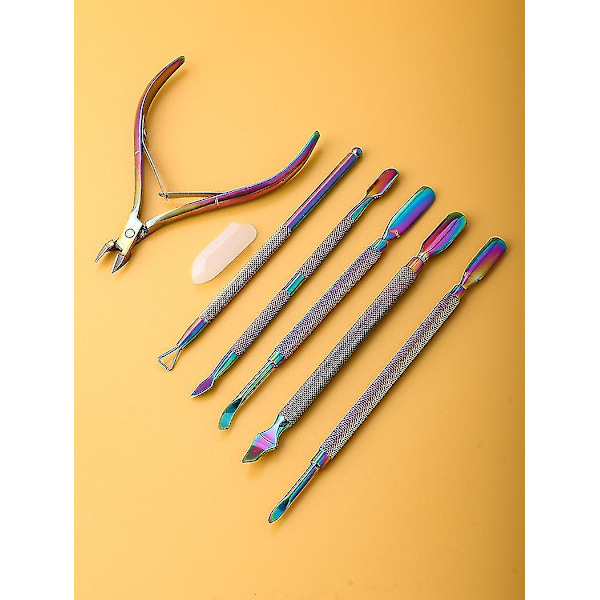 6-pack Manikyrset - Nagelsax, Klippare, Nagelbandsavlägsnare, Nagelskubbare, Pedikyr, Falska Naglar set C
