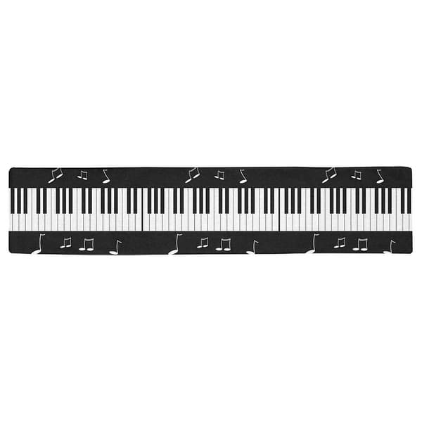 Pianokeyboard med Noter Lang Bordløper 40x180 cm Sort og Hvit Rektangulær Bordløper Duk Brikke