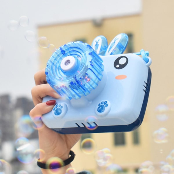 Bubbelmaskin Musik Ljus Söt Bedårande Slät Yta Underhållning Automatisk Cartoon Kanin Bubbelblåsare Leksak Flickleksak Blue