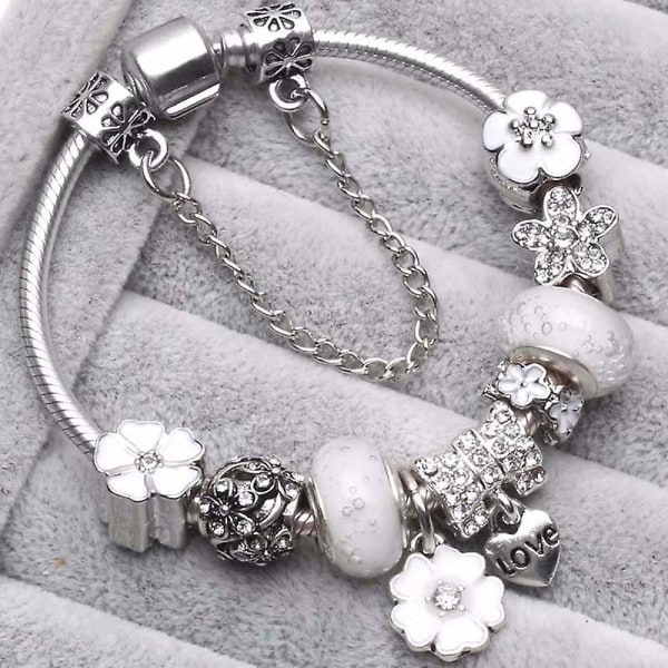 Nye Hot Selger Krystall Charm Armbånd For Kvinner Perler Passer Original Armbånd Armbånd Pandora Style Jewel 21CM