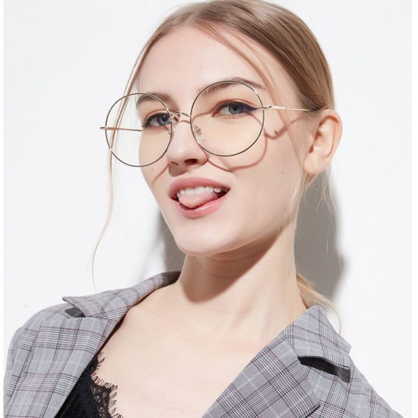 Metallsolbriller for kvinner > Overdimensjonerte innfatningsbriller Tilbehør Klar rund innfatning Dame klar linse