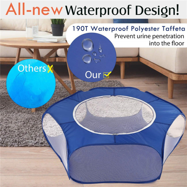 Vikbar Lekhage för Smådjur Bur Tält Bärbar Hamster Lekhage Marsvin Lekhage Pop Up Träningsstaket för Hund Katt Kaniner Hamster