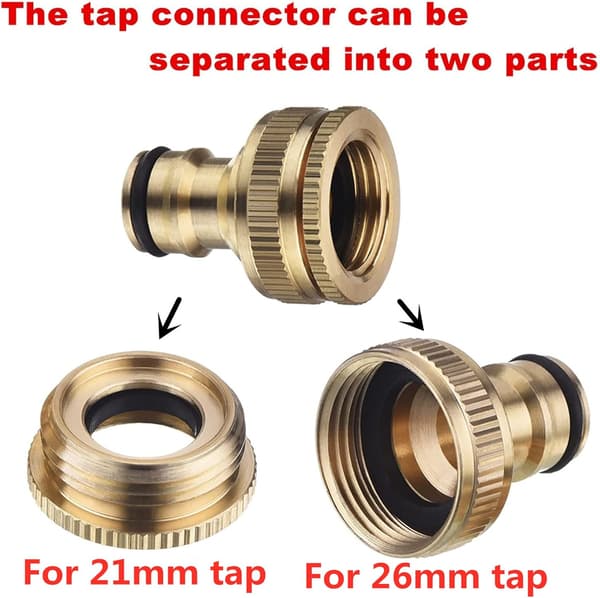 2-pack mässings trädgårdsslangkopplingar 1/2\" och 3/4\" 2-i-1 kranadapter