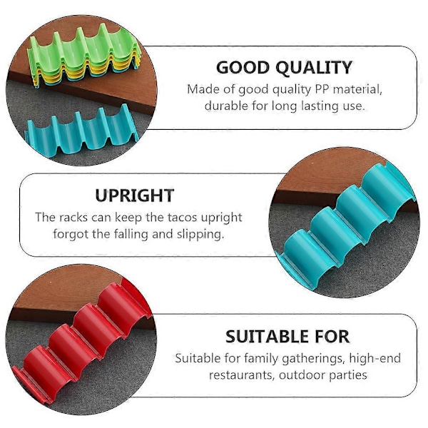 4 stk. Burrito-stativer i plastik Taco Display Stativer Taco Holdere (Assorteret Farve)