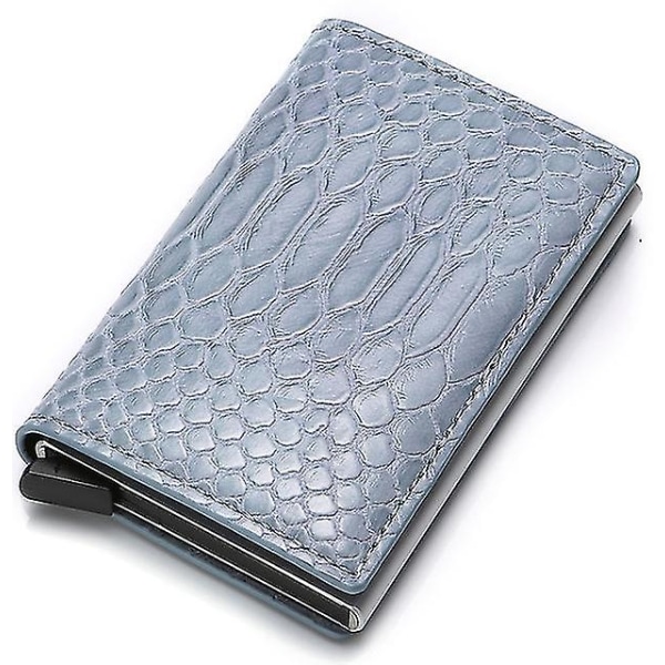 Aluminium Metal Kredit Business Mini Kort  Mand Kvinde Smart  Kort Holder Mand Rfid sky blue snake