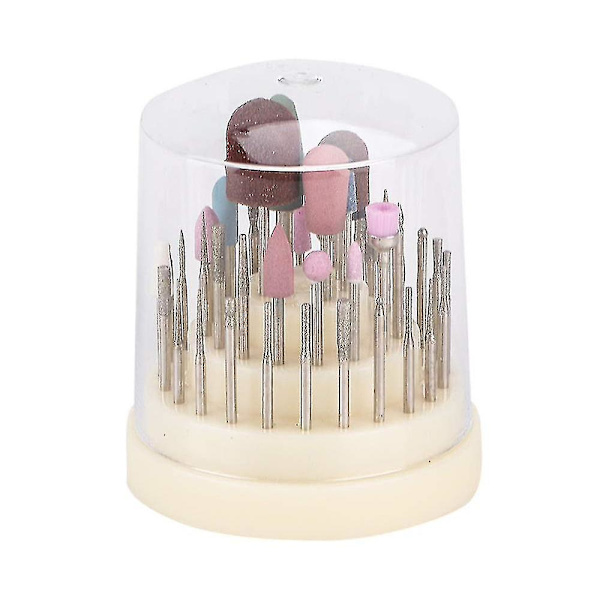 2023 Grossist 45-delad Nagelfrässats, Diamantfräs, Poleringsfil, Nagelslipning White