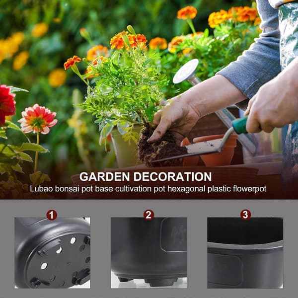 4st Plastblomkrukor Trädgårdsblombehållare Växtkrukor Plastplanterare
