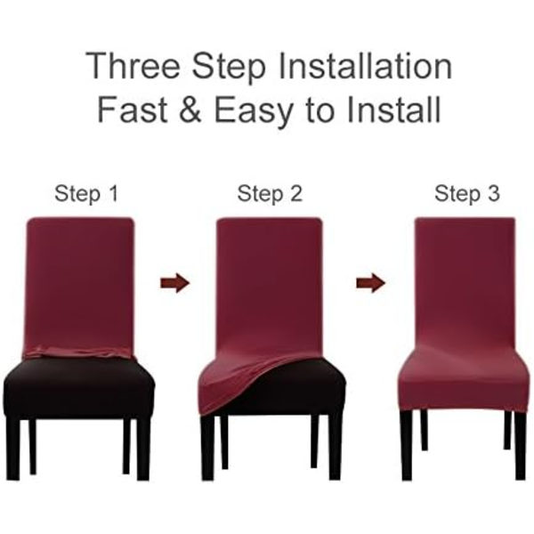 4-pack stretchbarstolar, elastiska stolsöverdrag, moderna överdrag, elastan stretchöverdrag, stretchbarstolar (vinröd)