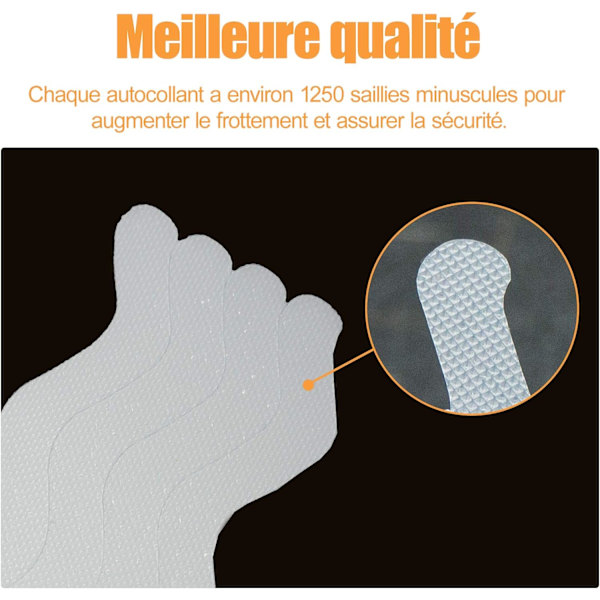 30 stk. Anti-slip Sikkerhedsmærker Bad, Transparent Bruse Anti-slip Bånd med Skraber, til Bad, Badekar, Trappetrin - S