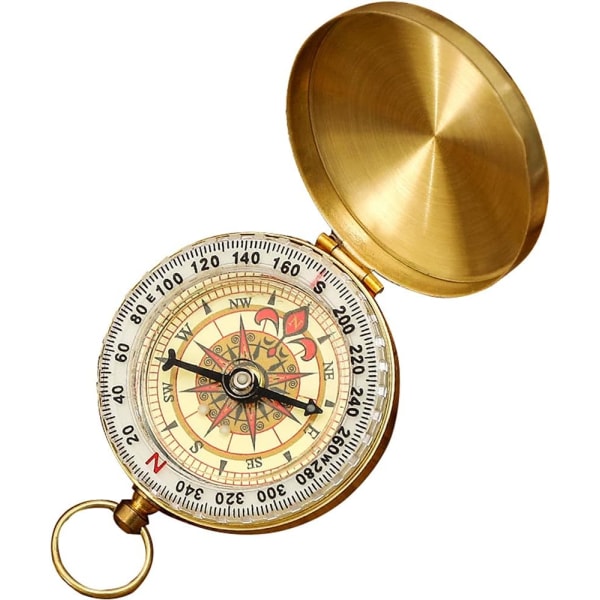Kompass for navigasjon, vintage lommekompass med lysende funksjon, vanntett militærkompass