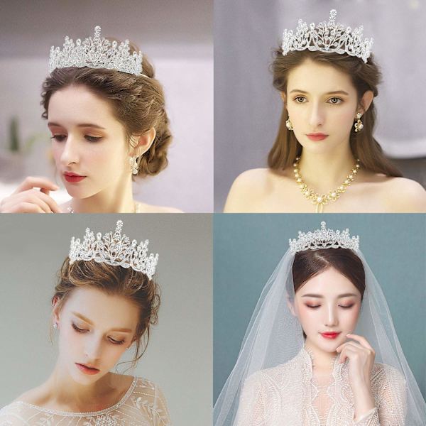 Krystallkrone Tiara, Bryllup Brud Rhinestone Krone, Krystaller Prinsesse Krone Tiara for Bryllup Krone Bryllup Prom Fest Bursdag