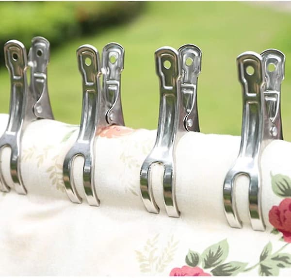 Strandhåndklæde Clips Klemmer Rustfrit Stål, 10 Pak 11 cm Store