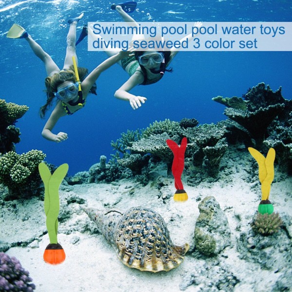 3 stk Dykkerlegetøj Havplanteform Svømmebassinlegetøj Undervands sjovt spilsæt