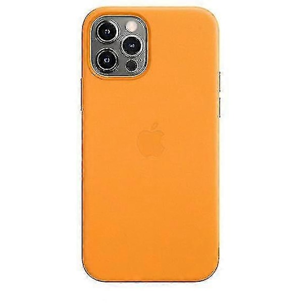 Lærtelefonveske for iPhone 12/12 Pro Lærveske med Magsafe California Poppy