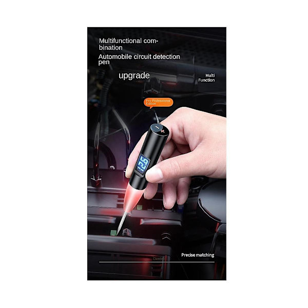 5v-30v DC Bilspänning Krets Testare Multifunktionell Digital Display Elektrisk Penna Sond Penna Bil Diag black
